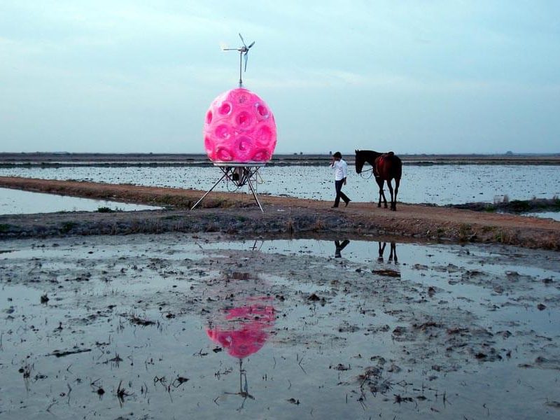 Arquitectura efimera sostenible-instalacion artistica Santaella