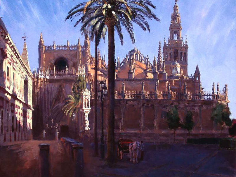 Catedral de Sevilla-Pintura realista oleo-Santaella